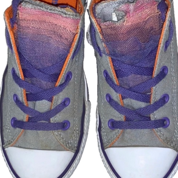 Tulle Layers Embellished Converse All Star Chuck Taylor Low Tops, W 5.5 / Jr 4 - Picture 3 of 12